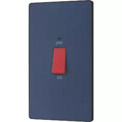 British General Evolve 45A 1-Gang 2-Pole Cooker Switch Blue with LED with Black Inserts 9 British General Evolve 45A 1-Gang 2-Pole Cooker Switch Blue with LED with Black Inserts -British General Switches & Sockets Store 894PY A3