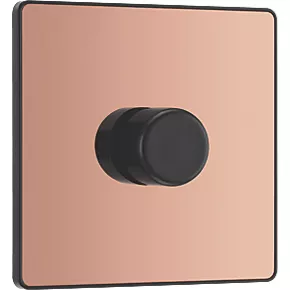 British General Evolve 1-Gang 2-Way LED Trailing Edge Single Push Dimmer Switch with Rotary Control Copper with Black Inserts 2 British General Evolve 1-Gang 2-Way LED Trailing Edge Single Push Dimmer Switch with Rotary Control Copper with Black Inserts - Image 2