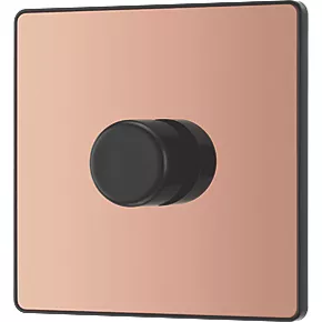 British General Evolve 1-Gang 2-Way LED Trailing Edge Single Push Dimmer Switch with Rotary Control Copper with Black Inserts 4 British General Evolve 1-Gang 2-Way LED Trailing Edge Single Push Dimmer Switch with Rotary Control Copper with Black Inserts - Image 4