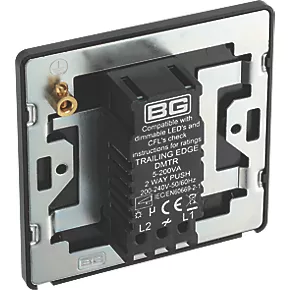 British General Evolve 1-Gang 2-Way LED Trailing Edge Single Push Dimmer Switch with Rotary Control Copper with Black Inserts 5 British General Evolve 1-Gang 2-Way LED Trailing Edge Single Push Dimmer Switch with Rotary Control Copper with Black Inserts - Image 5