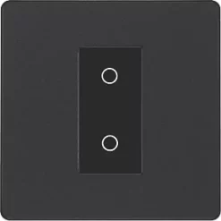 British General Evolve 1-Gang 2-Way LED Single Secondary Trailing Edge Touch Dimmer Switch Matt Black with Black Inserts -British General Switches & Sockets Store 909PY A2