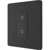 British General Evolve 1-Gang 2-Way LED Single Secondary Trailing Edge Touch Dimmer Switch Matt Black with Black Inserts