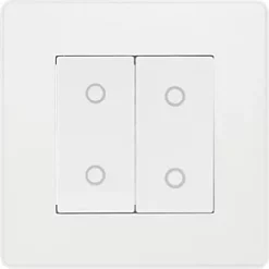 British General Evolve 2-Gang 2-Way LED Double Secondary Touch Trailing Edge Dimmer Switch Pearlescent White with White Inserts 8 British General Evolve 2-Gang 2-Way LED Double Secondary Touch Trailing Edge Dimmer Switch Pearlescent White with White Inserts -British General Switches & Sockets Store 911PY A2
