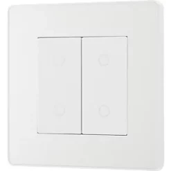 British General Evolve 2-Gang 2-Way LED Double Secondary Touch Trailing Edge Dimmer Switch Pearlescent White with White Inserts 9 British General Evolve 2-Gang 2-Way LED Double Secondary Touch Trailing Edge Dimmer Switch Pearlescent White with White Inserts -British General Switches & Sockets Store 911PY A3