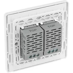 British General Evolve 2-Gang 2-Way LED Double Secondary Touch Trailing Edge Dimmer Switch Pearlescent White with White Inserts 10 British General Evolve 2-Gang 2-Way LED Double Secondary Touch Trailing Edge Dimmer Switch Pearlescent White with White Inserts -British General Switches & Sockets Store 911PY A4