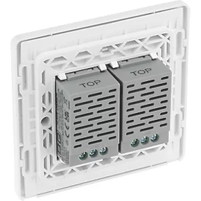 British General Evolve 2-Gang 2-Way LED Double Secondary Touch Trailing Edge Dimmer Switch Pearlescent White with White Inserts 5 British General Evolve 2-Gang 2-Way LED Double Secondary Touch Trailing Edge Dimmer Switch Pearlescent White with White Inserts - Image 5