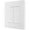 British General Evolve 2-Gang 2-Way LED Double Secondary Touch Trailing Edge Dimmer Switch Pearlescent White with White Inserts