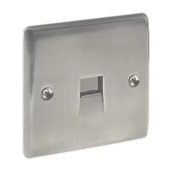British General Nexus Metal Master Telephone Socket Brushed Iridium -British General Switches & Sockets Store 91500 A2