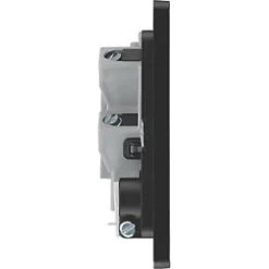 British General Evolve 13A Unswitched Fused Spur with LED Matt Black with Black Inserts -British General Switches & Sockets Store 926PX A5