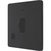 British General Evolve 13A Unswitched Fused Spur with LED Matt Black with Black Inserts