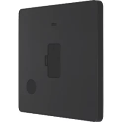 British General Evolve 13A Unswitched Fused Spur with LED Matt Black with Black Inserts