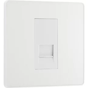 British General Evolve Master Telephone Socket Pearlescent White with White Inserts 2 British General Evolve Master Telephone Socket Pearlescent White with White Inserts - Image 2
