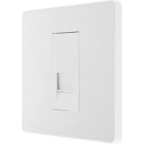 British General Evolve Master Telephone Socket Pearlescent White with White Inserts 1 British General Evolve Master Telephone Socket Pearlescent White with White Inserts