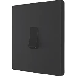 British General Evolve 20 A 16AX 1-Gang 2-Way Light Switch Matt Black with Black Inserts