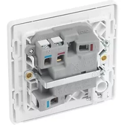 British General Evolve 13A Switched Fused Spur with LED Pearlescent White with White Inserts -British General Switches & Sockets Store 947PX A4