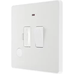 British General Evolve 13A Switched Fused Spur with LED Pearlescent White with White Inserts