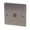 British General Nexus Metal Coaxial TV Socket Black Nickel