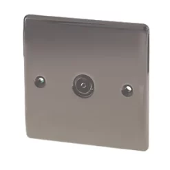 British General Nexus Metal Coaxial TV Socket Black Nickel