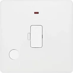 British General Evolve 13A Unswitched Fused Spur with LED Pearlescent White with White Inserts -British General Switches & Sockets Store 960PX A2