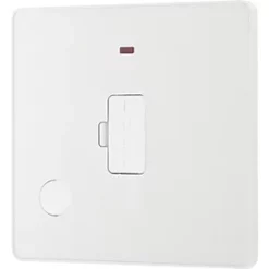 British General Evolve 13A Unswitched Fused Spur with LED Pearlescent White with White Inserts -British General Switches & Sockets Store 960PX A3