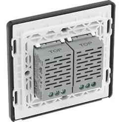 British General Evolve 2-Gang 2-Way LED Double Secondary Touch Trailing Edge Dimmer Switch Blue with Black Inserts -British General Switches & Sockets Store 961PY A4