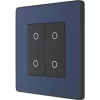 British General Evolve 2-Gang 2-Way LED Double Secondary Touch Trailing Edge Dimmer Switch Blue with Black Inserts
