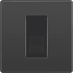 British General Evolve Slave Telephone Socket Black with Black Inserts -British General Switches & Sockets Store 965RF A2