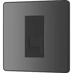 British General Evolve Slave Telephone Socket Black with Black Inserts -British General Switches & Sockets Store 965RF A3