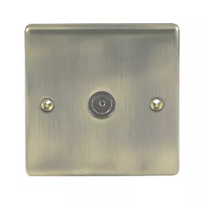 British General Nexus Metal Coaxial TV Socket Antique Brass 2 British General Nexus Metal Coaxial TV Socket Antique Brass - Image 2