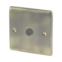 British General Nexus Metal Coaxial TV Socket Antique Brass