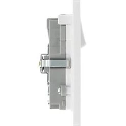 British General Evolve 13A 2-Gang SP Switched Socket + 3A 2-Outlet Type A & C USB Charger Pearlescent White with White Inserts -British General Switches & Sockets Store 970RF A5