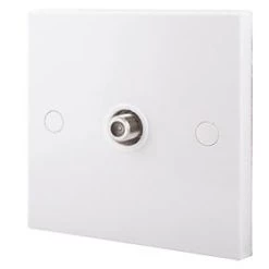 British General 900 Series F-Type Satellite Socket White with Colour-Matched Inserts