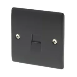 British General Nexus Metal Master Telephone Socket Matt Black