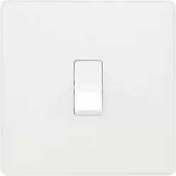 British General Evolve 20A 16AX 1-Gang Intermediate Light Switch Pearlescent White with Colour-Matched Inserts -British General Switches & Sockets Store 991PX A2