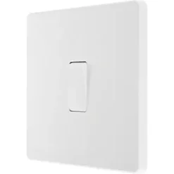 British General Evolve 20A 16AX 1-Gang Intermediate Light Switch Pearlescent White with Colour-Matched Inserts