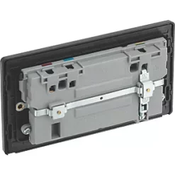 British General Evolve 13A 2-Gang SP Switched Socket + 3A 2-Outlet Type A & C USB Charger Blue with Black Inserts -British General Switches & Sockets Store 992RF A4