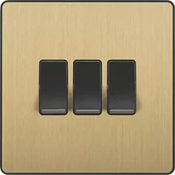 British General Evolve 20 A 16AX 3-Gang 2-Way Light Switch Satin Brass with Black Inserts 8 British General Evolve 20 A 16AX 3-Gang 2-Way Light Switch Satin Brass with Black Inserts -British General Switches & Sockets Store 993PY A2