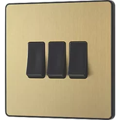 British General Evolve 20 A 16AX 3-Gang 2-Way Light Switch Satin Brass with Black Inserts 9 British General Evolve 20 A 16AX 3-Gang 2-Way Light Switch Satin Brass with Black Inserts -British General Switches & Sockets Store 993PY A3
